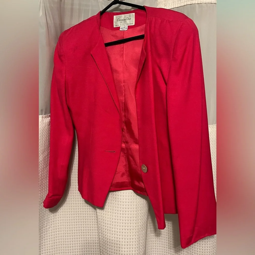Vintage Sz 6 Pink Christian Dior Blazer